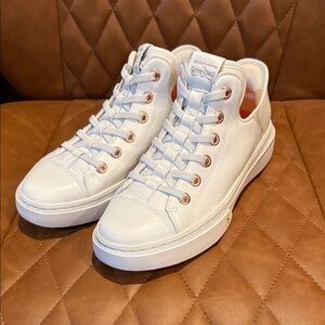 Skechers White Athletic Shoes with Rose Gold Accents